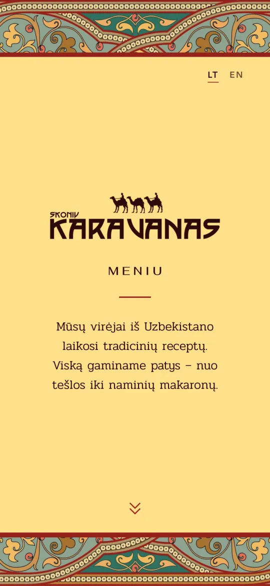 Skonių karavanas meniu